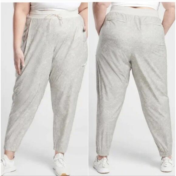 ATHLETA‎ Venture Printed Pant Viper Grey Travel Jogger Plus Size 24 NWT - Picture 1 of 8